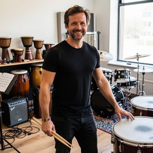 Különböző dobtechnikák bemutatása egy zenekari próbán.